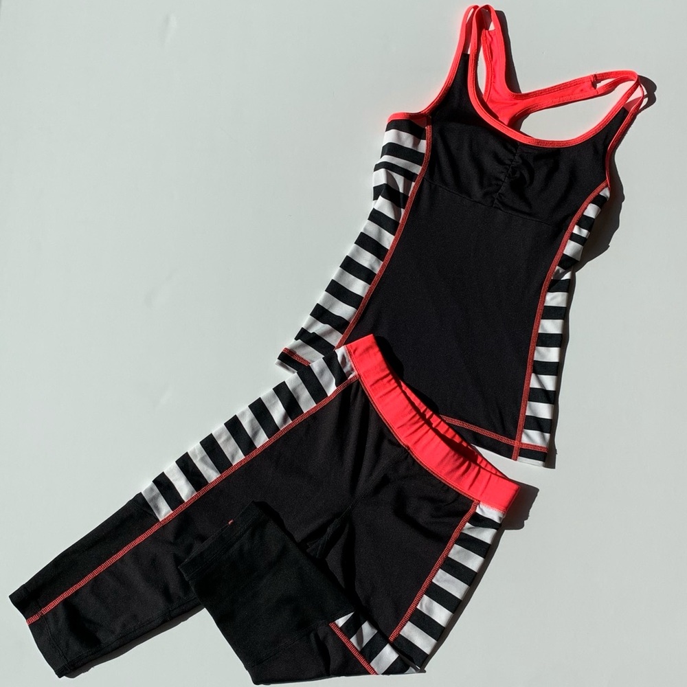 Material Girl  Activewear Set striped workout athlesuire